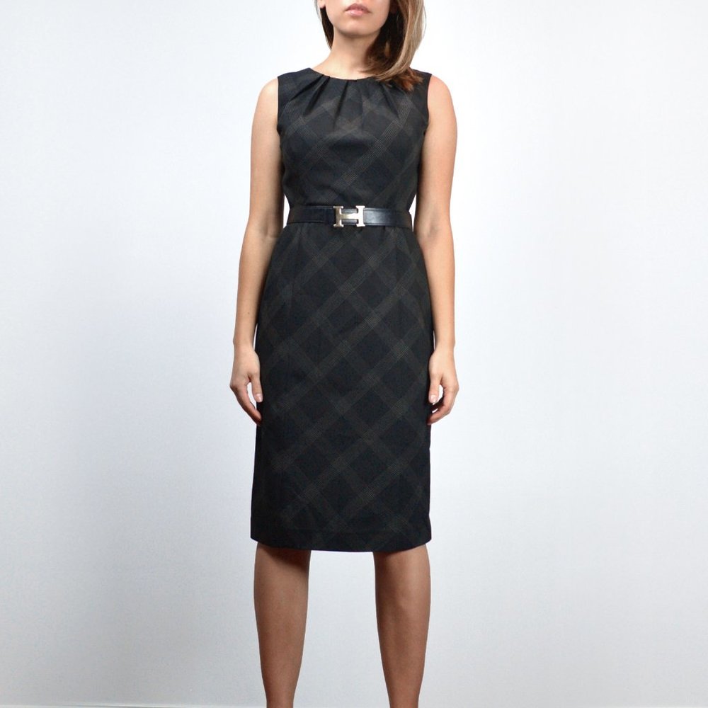 Michael Kors Black and Beige Sleeveless Pencil Dress, sz 0